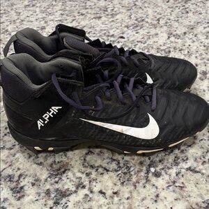 Nike Alpha Black and White Sports Cleats